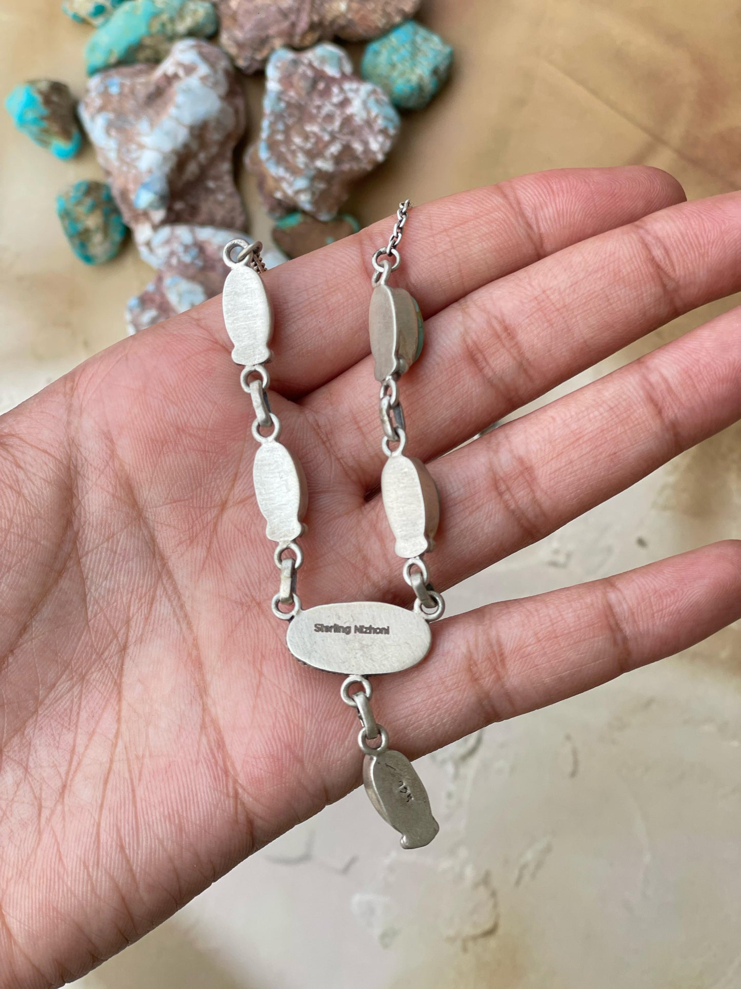 Handmade Sterling Silver Pink Dream with Mojave Necklace, Signed Nizhoni