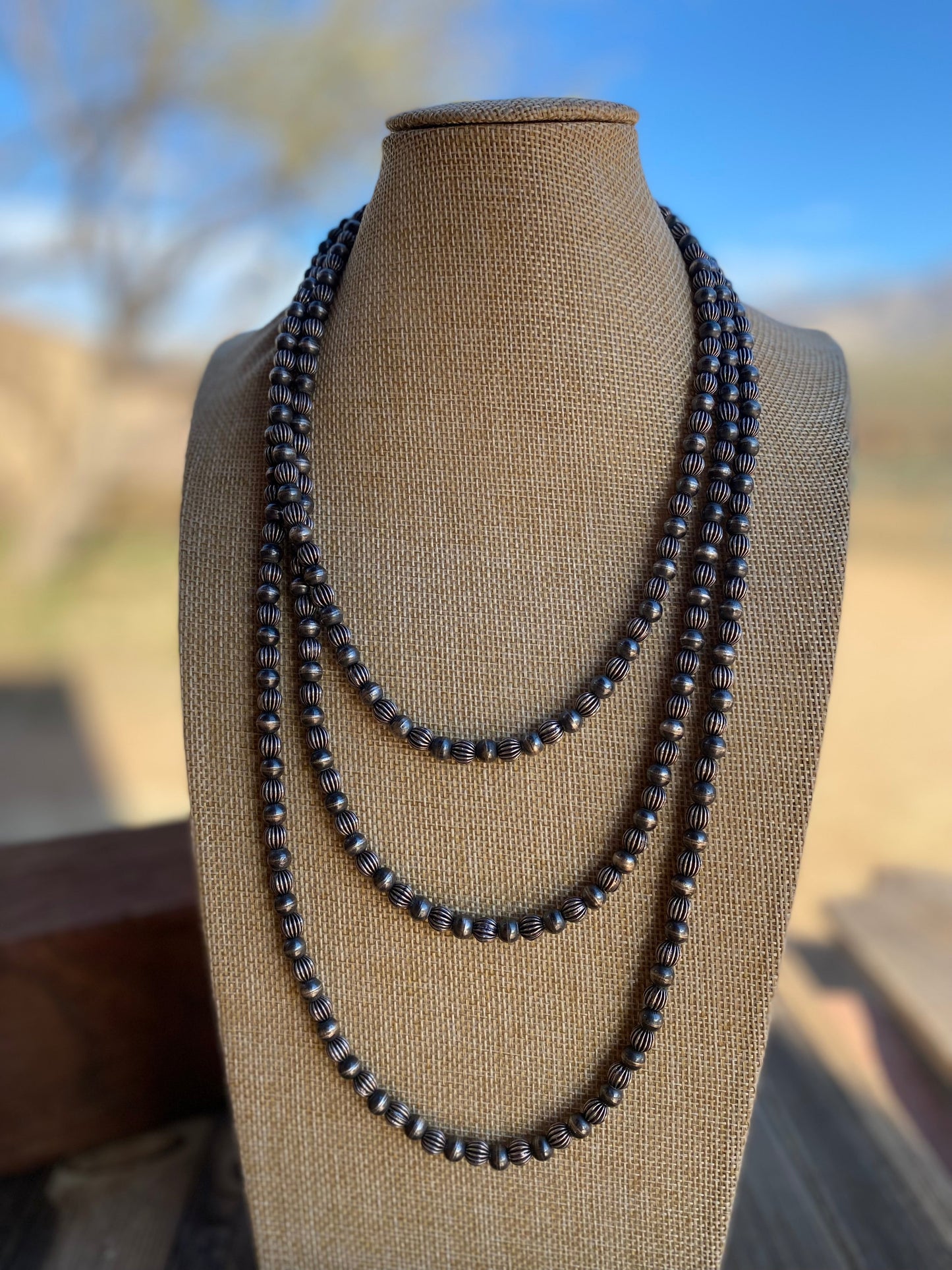 Custom 6mm Navajo Pearl Style 70 inch beads