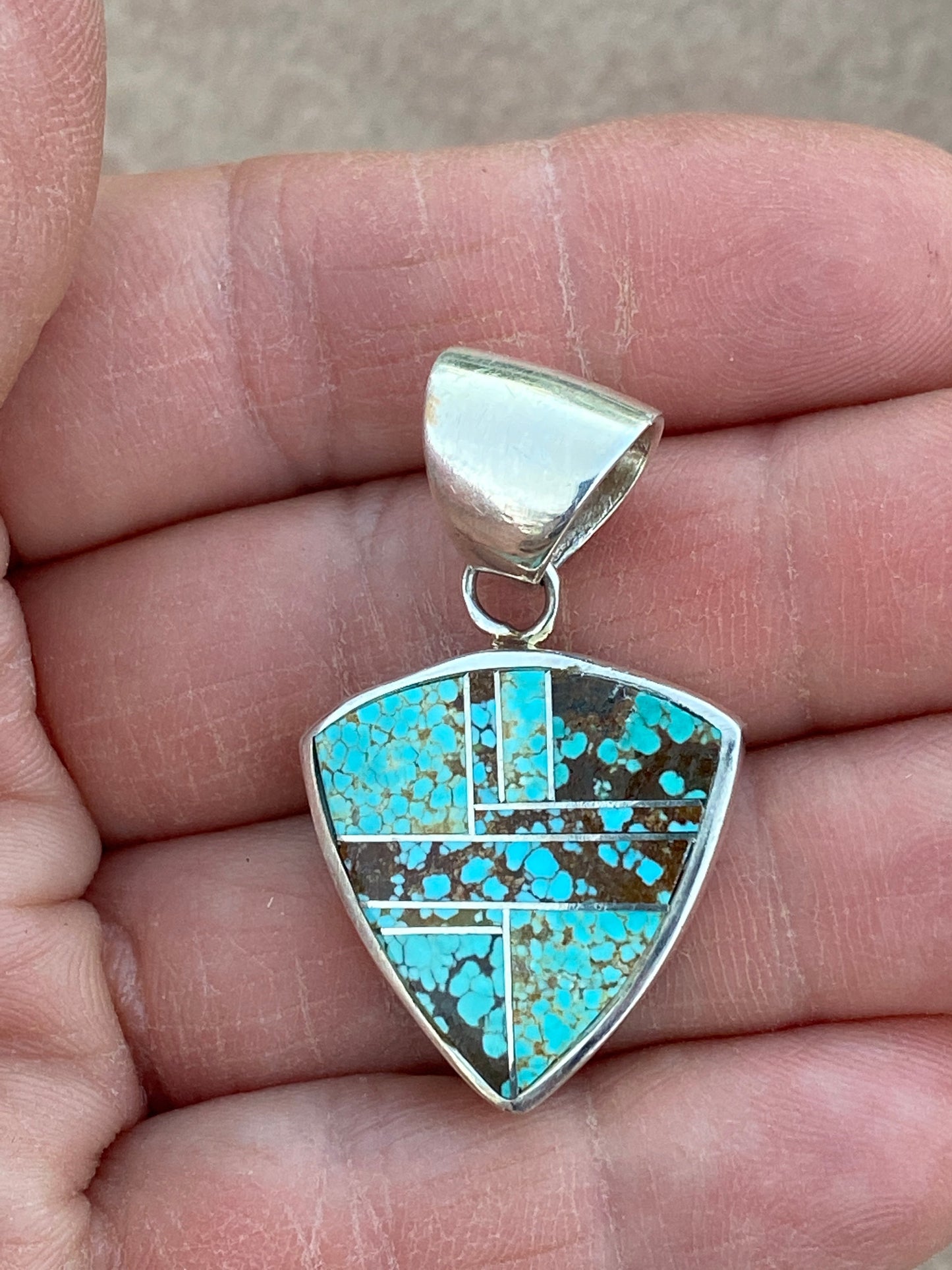 Navajo Turquoise 8 Triangle Pendant Necklace