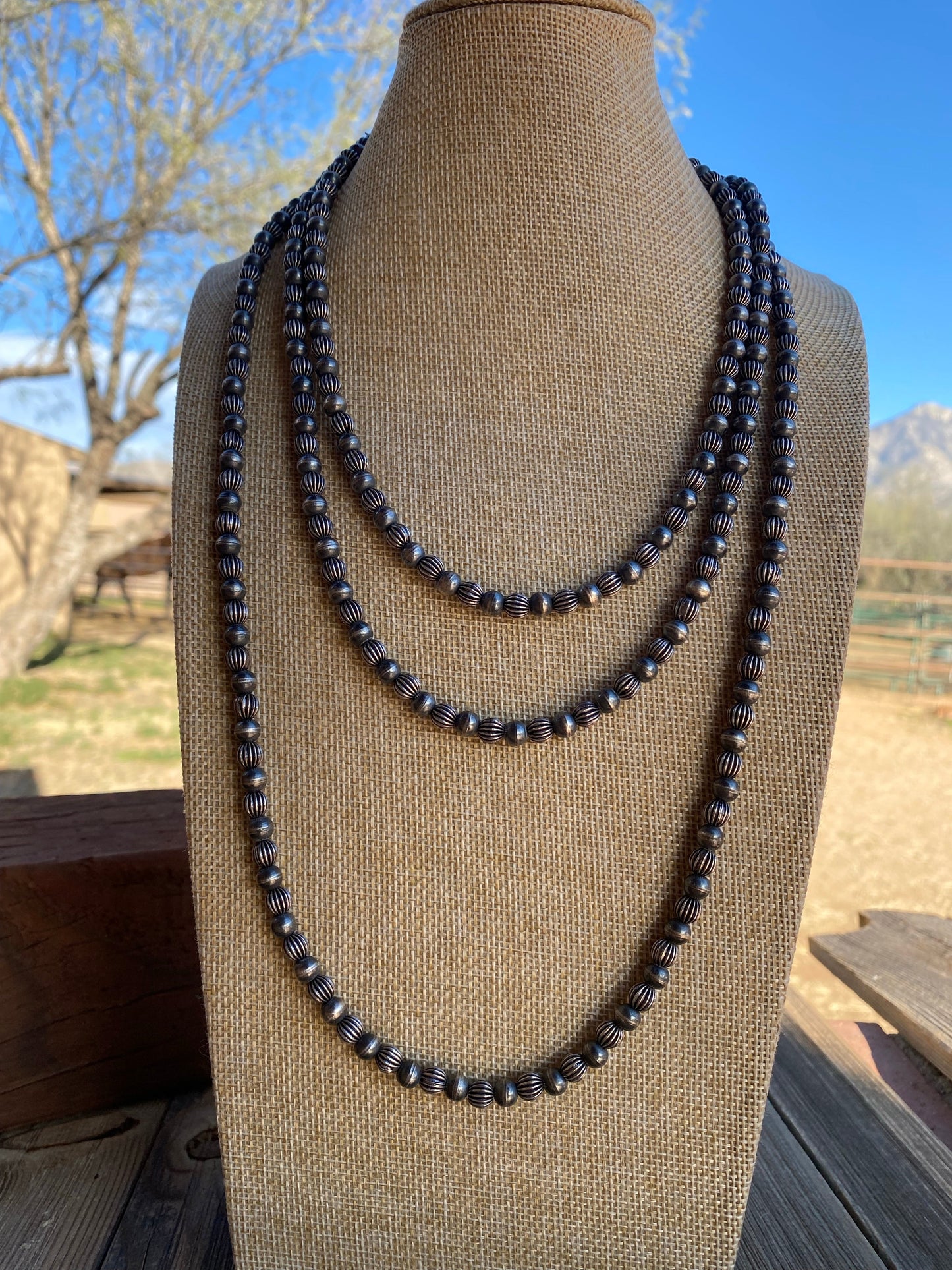 Custom 6mm Navajo Pearl Style 70 inch beads