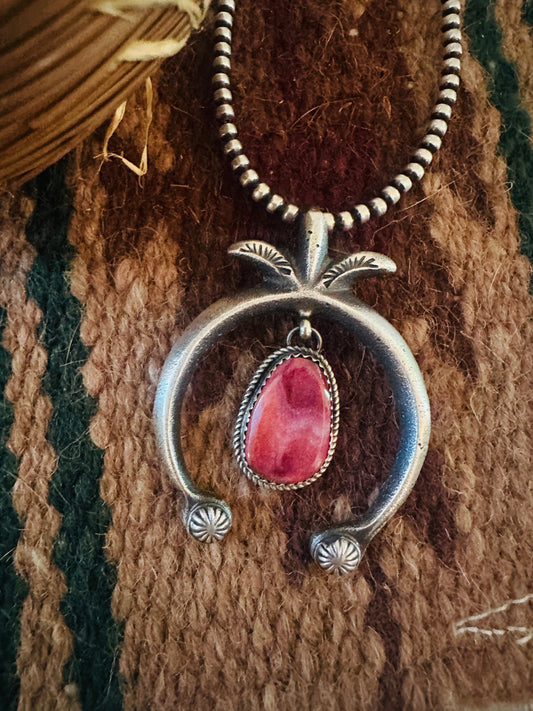 Navajo Sterling Silver & Purple Spiny Naja Pendant by Martha Cayatineto