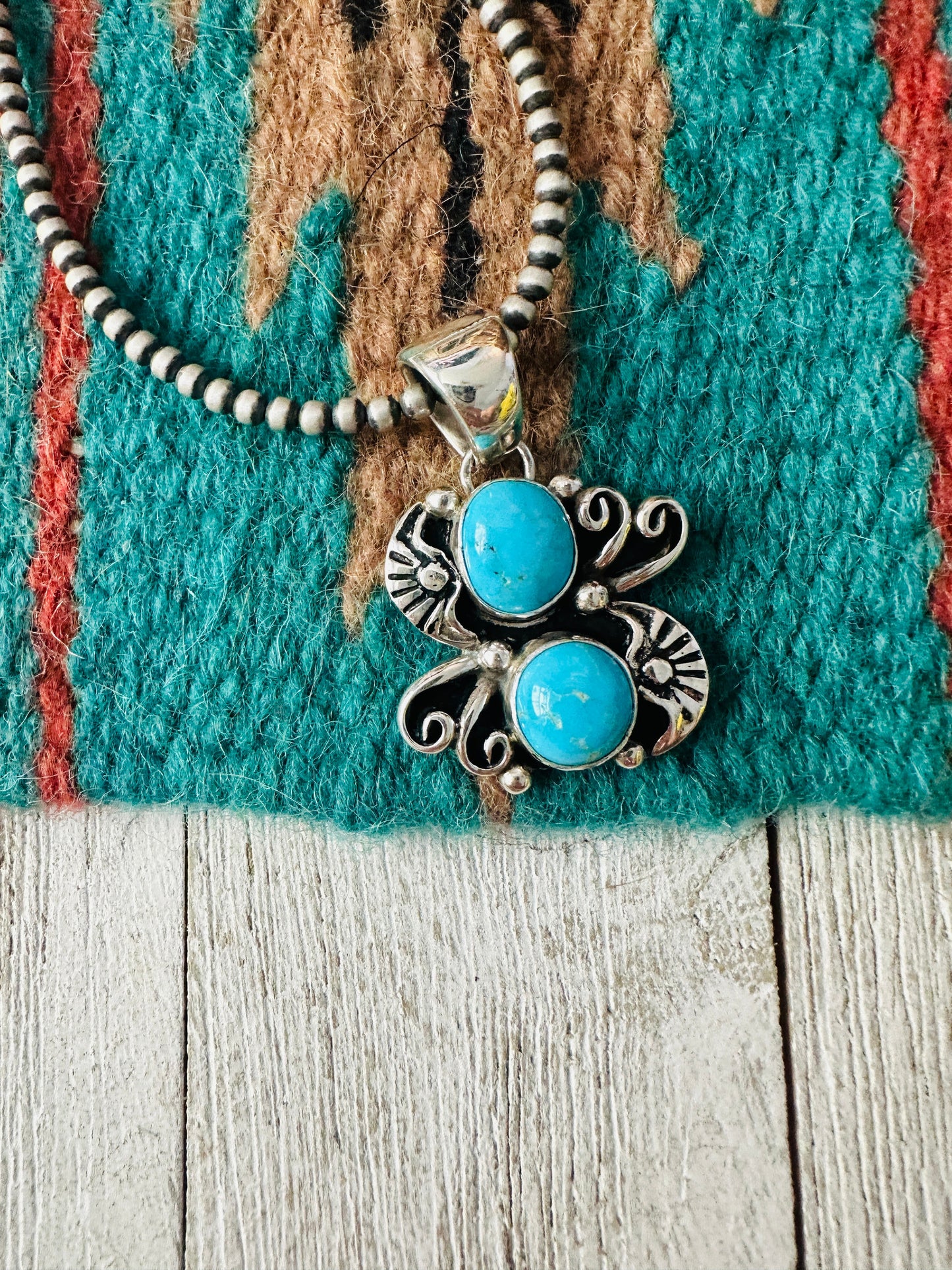 Navajo Turquoise & Sterling Silver Pendant