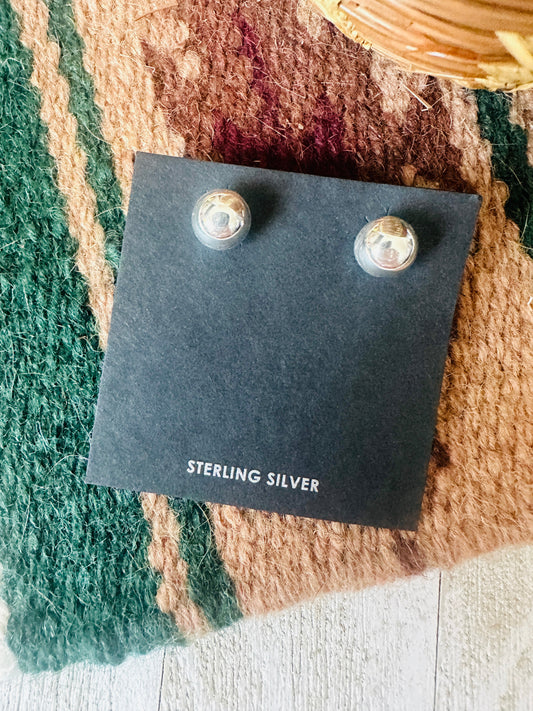 Navajo 8mm Sterling Silver Ball Stud Earrings