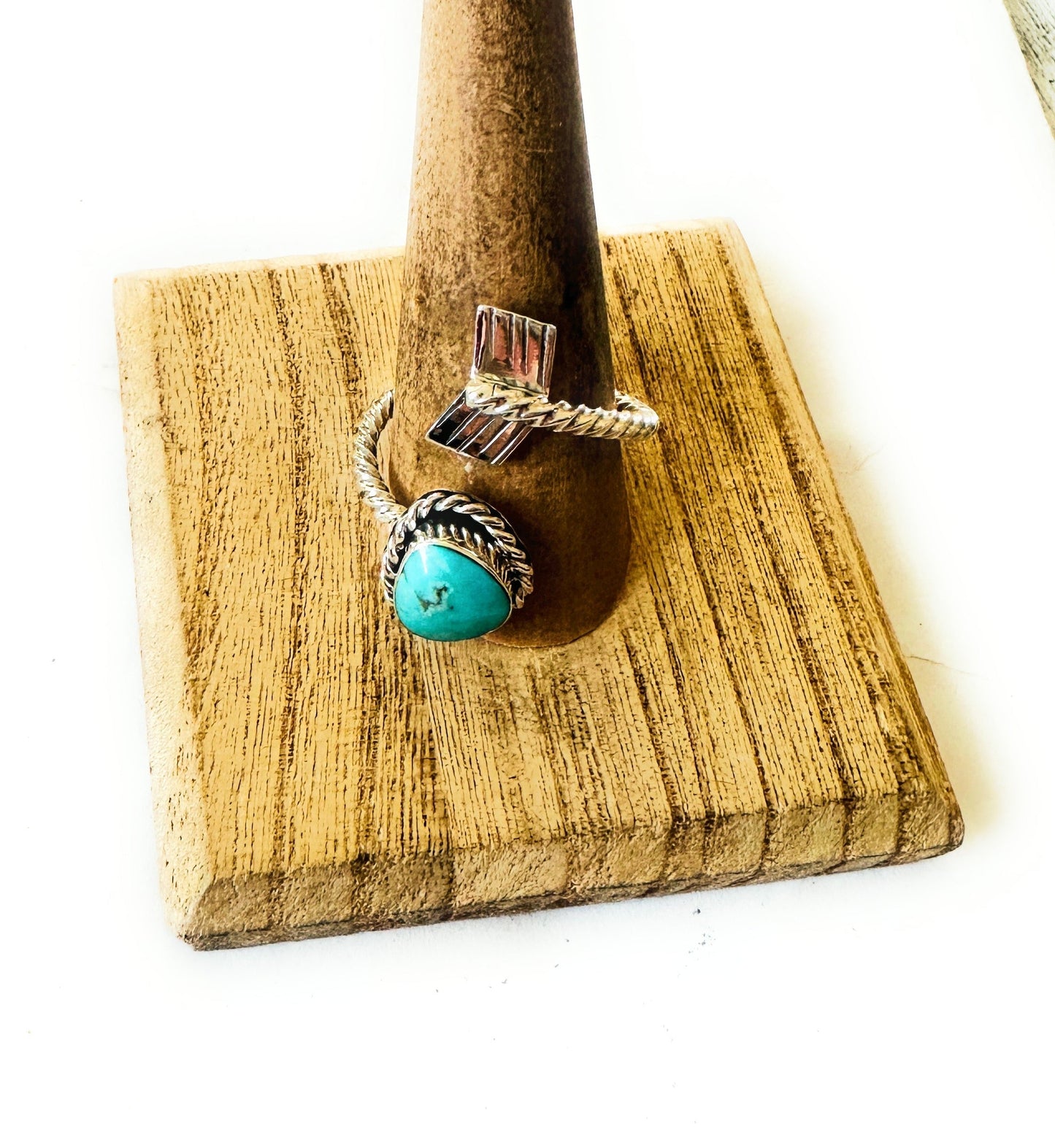 Navajo Sterling Silver & Turquoise Adjustable Arrow Ring