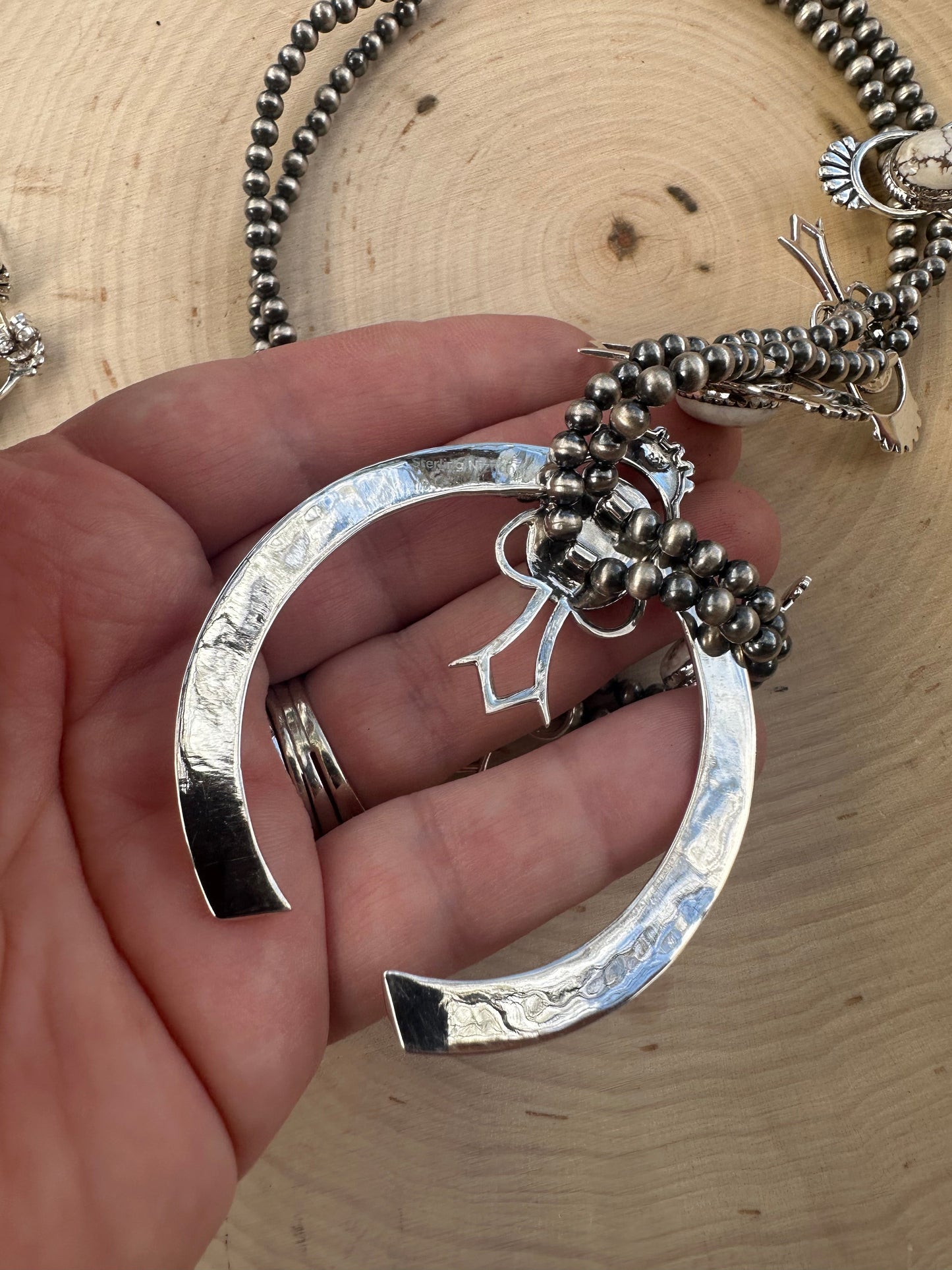 Handmade Sterling Silver, Wild Horse Squash Blossom Set