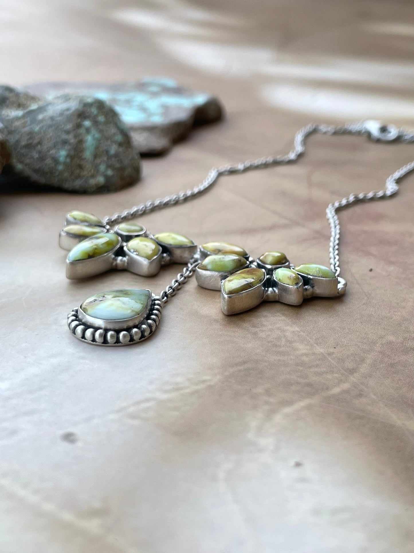 Handmade Sterling Silver & Palomino Turquoise Necklace