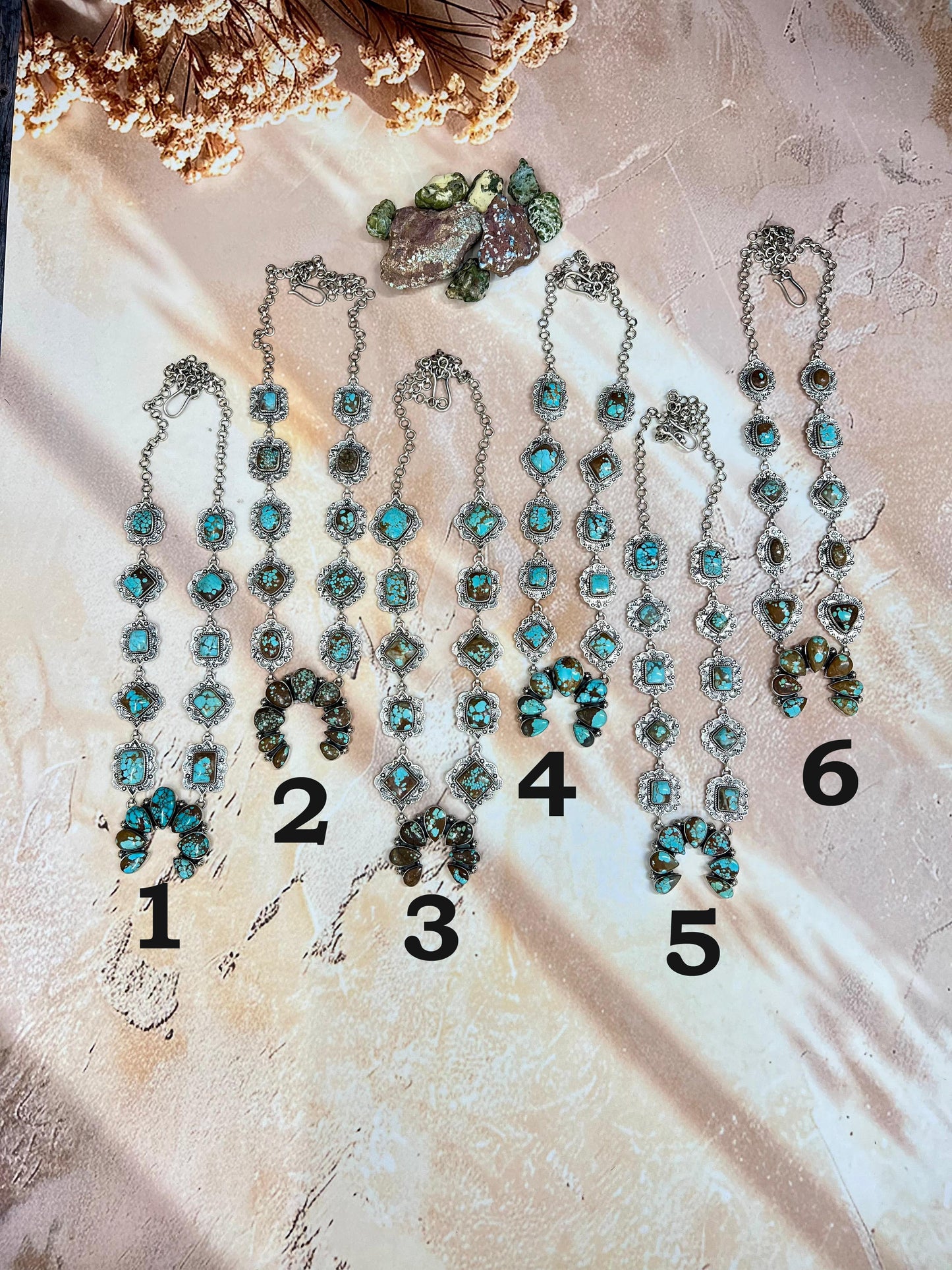 Handmade Sterling Silver Number 8 Turquoise Necklace with Signed Nizhoni
