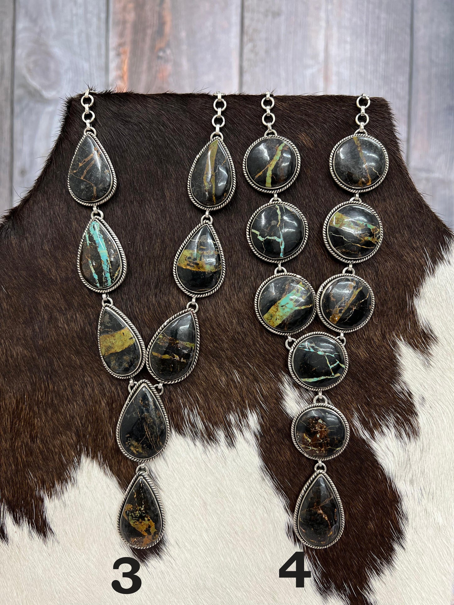 Handmade Sterling Silver Black Jack Necklace with Signed Nizhoni