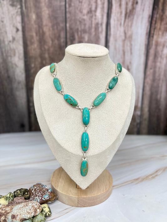 Handmade Sterling Silver Royston Turquoise Necklace with Signed Nizhoni (5)