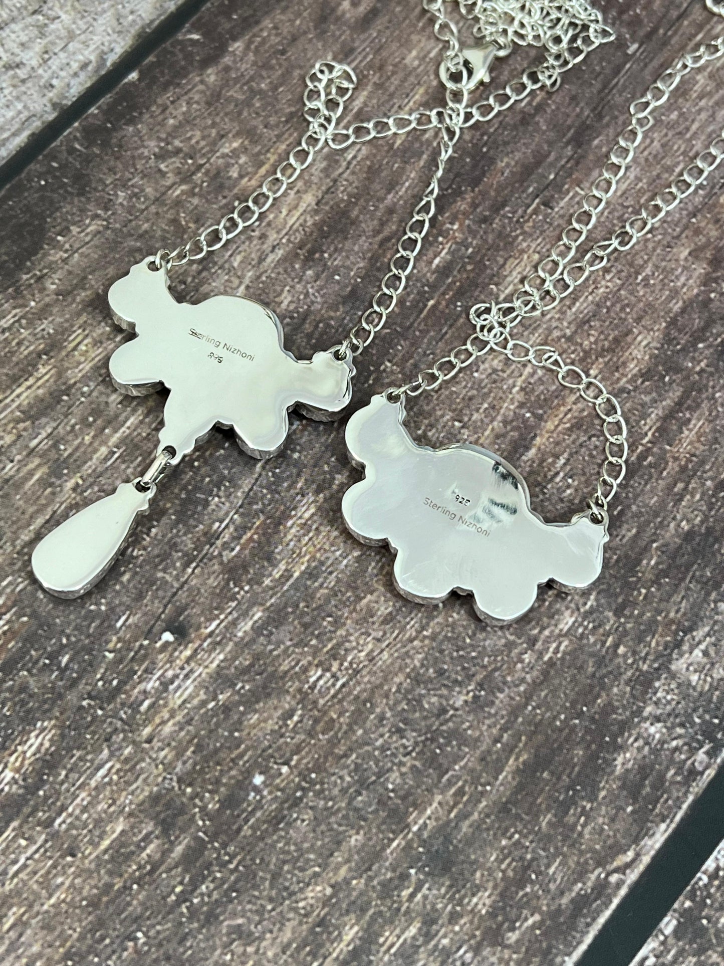 Handmade Sterling Silver Dahlia Rose with Druzy, Peacock Dahlia with Druzy Necklace with Signed Nizhoni
