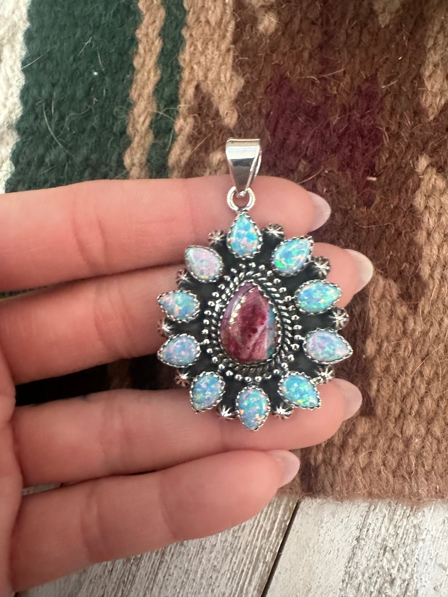 Handmade Opal, Pink Dream Mojave & Sterling Silver Pendant