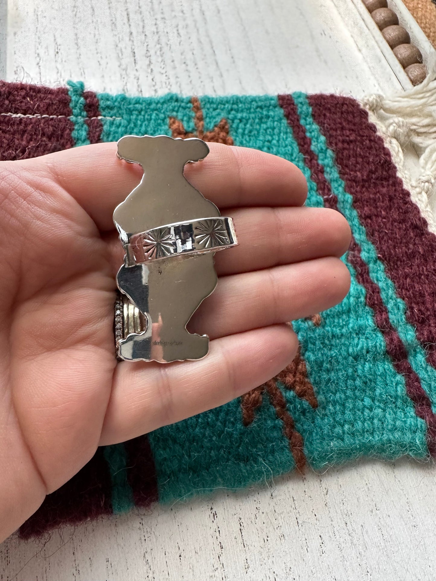 Nizhoni Beautiful Sterling Silver & Golden Hills Turquoise Adjustable Ring