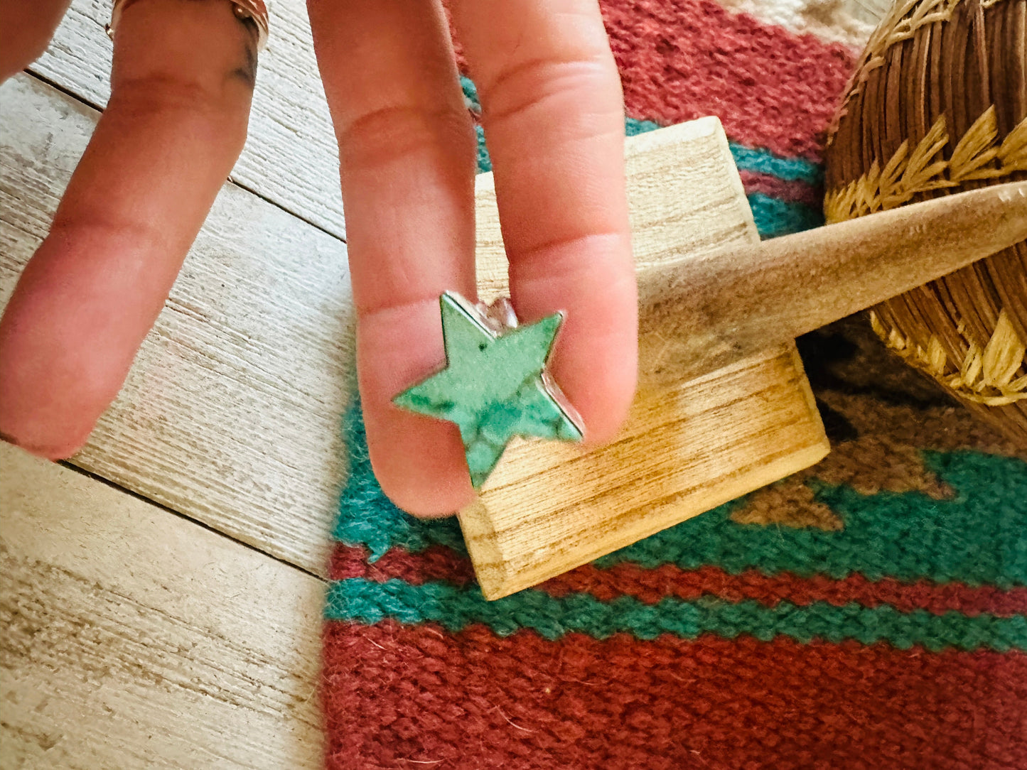 Navajo Sterling Silver & Turquoise Star Ring