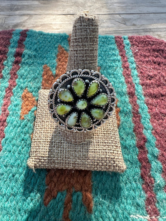 Handmade Palomino Turquoise & Sterling Adjustable Ring