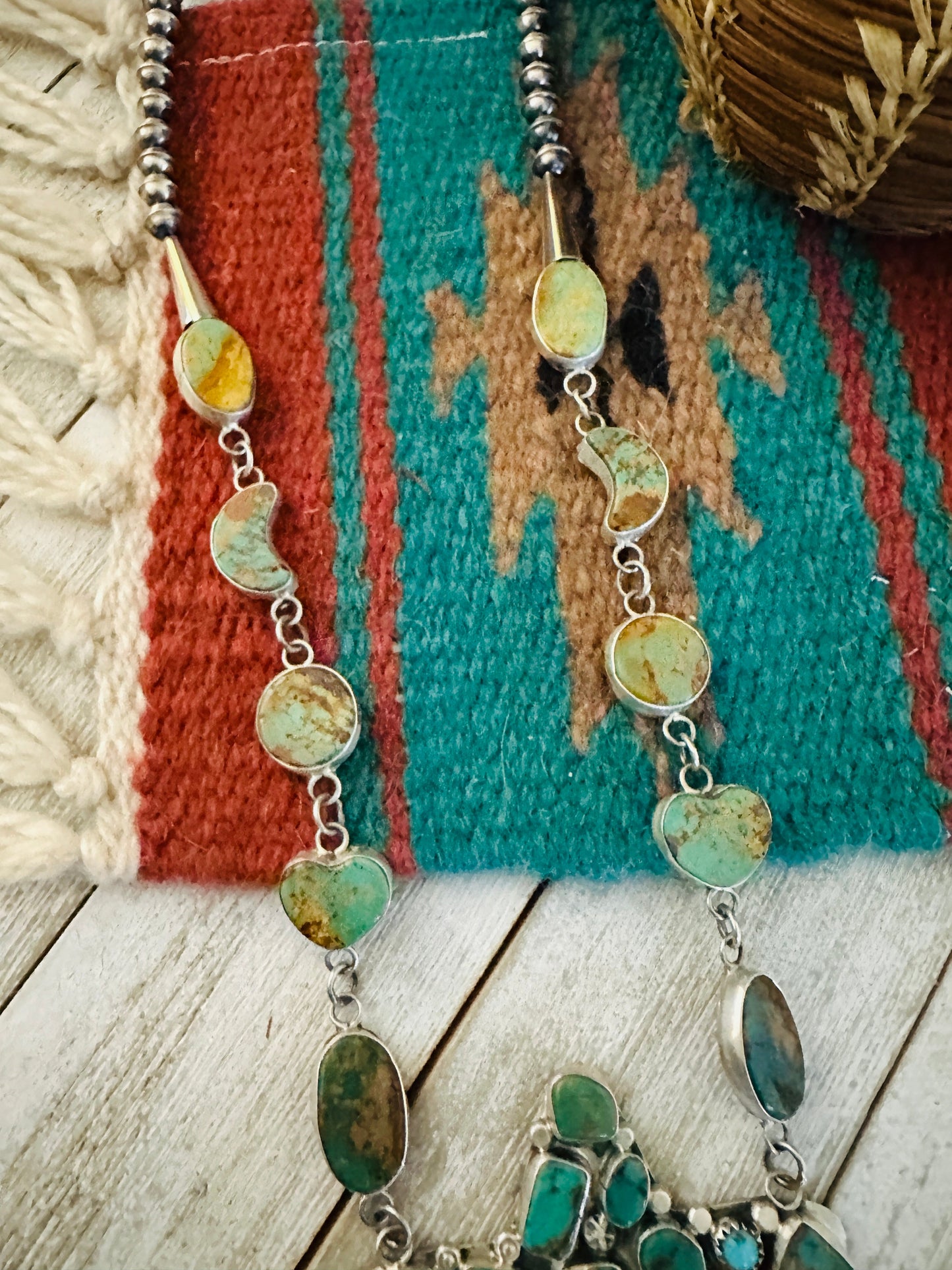Navajo Sterling Silver & Royston Turquoise Star Necklace by Jacqueline Silver