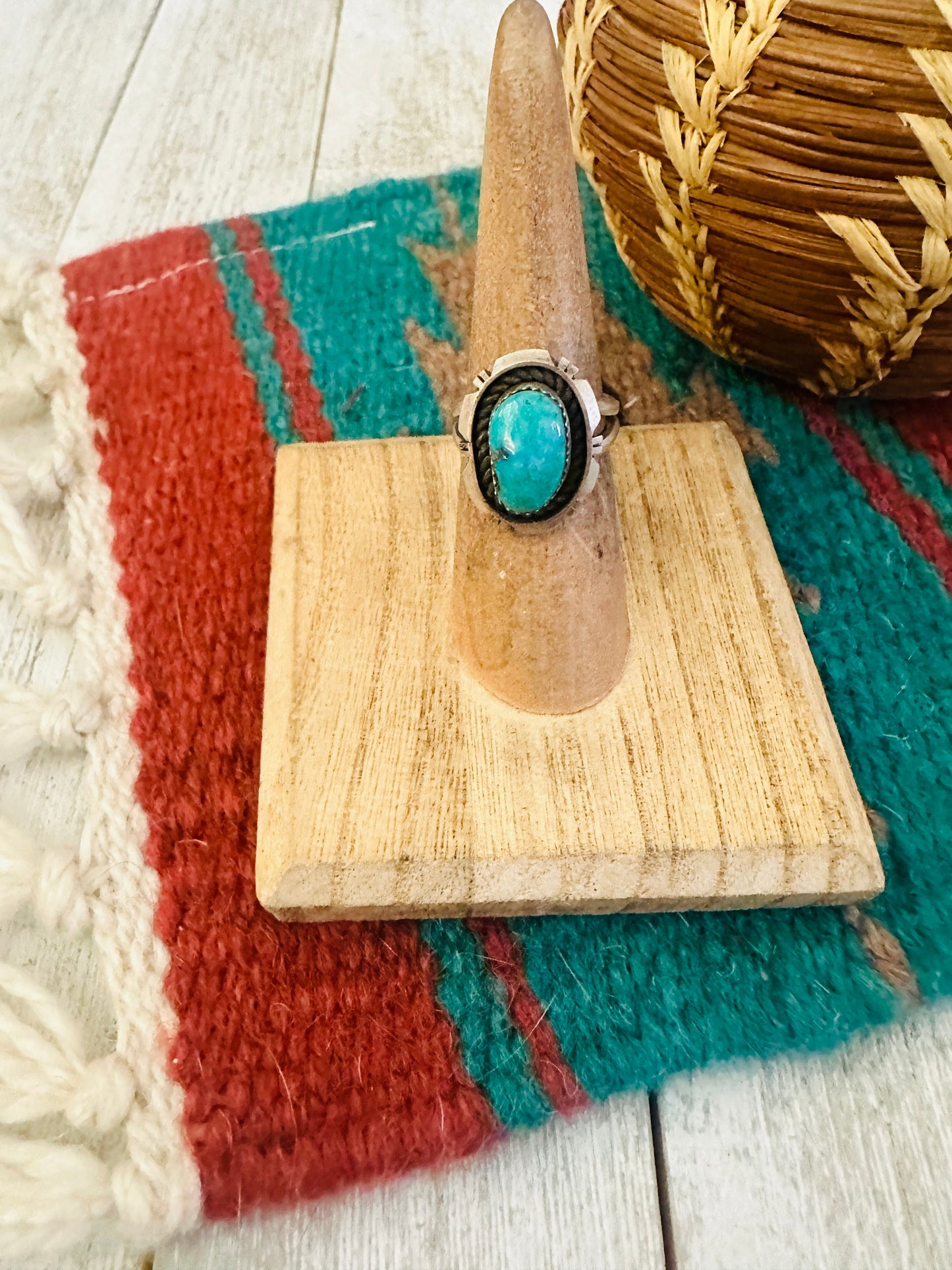 Navajo Sterling Silver & Kingman Turquoise Ring