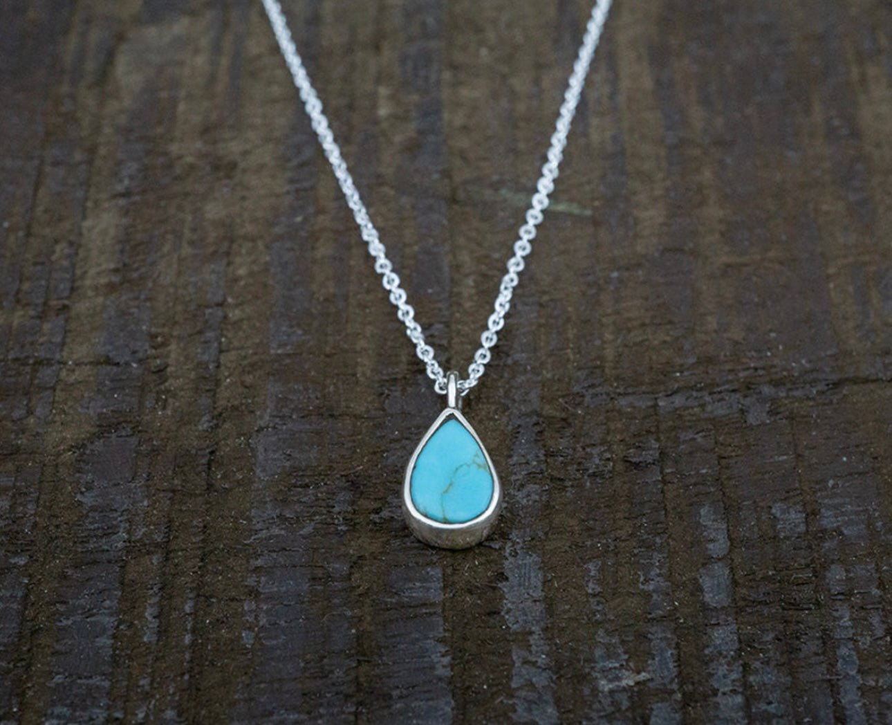 Petite Turquoise Teardrop Necklace