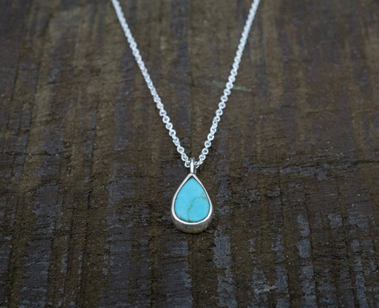 Petite Turquoise Teardrop Necklace