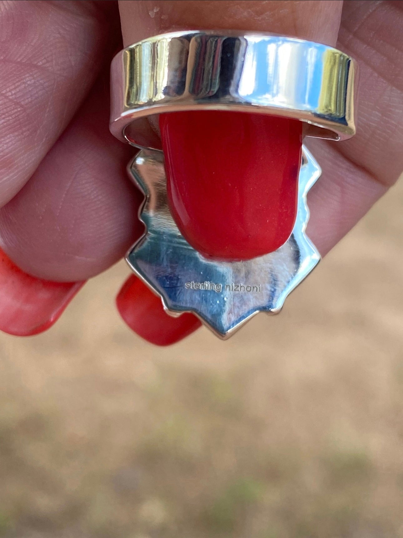 Beautiful Handmade Kingman Turquoise And Sterling Silver Adjustable Ring