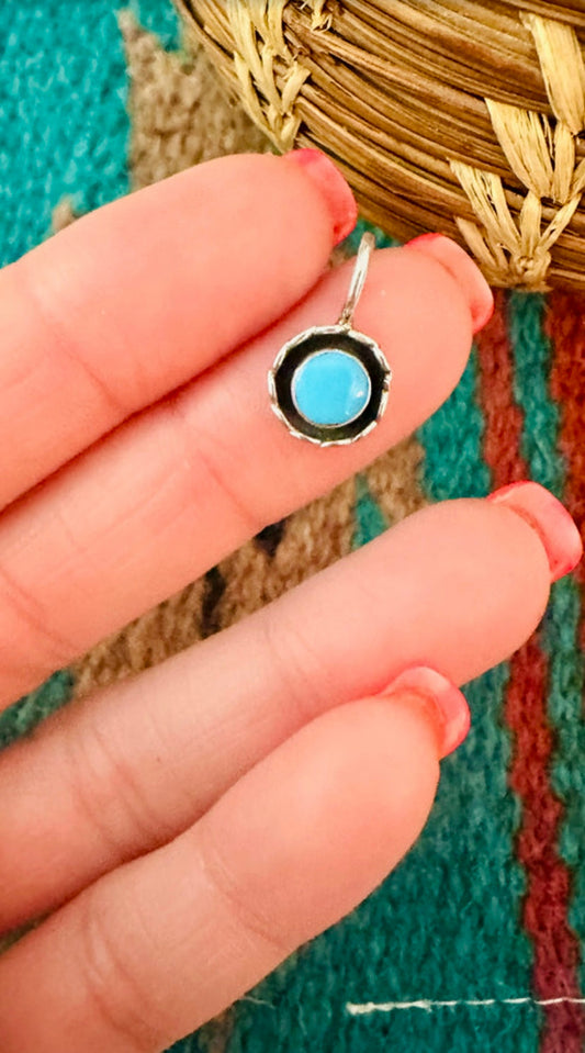 Navajo Sterling Silver & Turquoise Mini Pendant