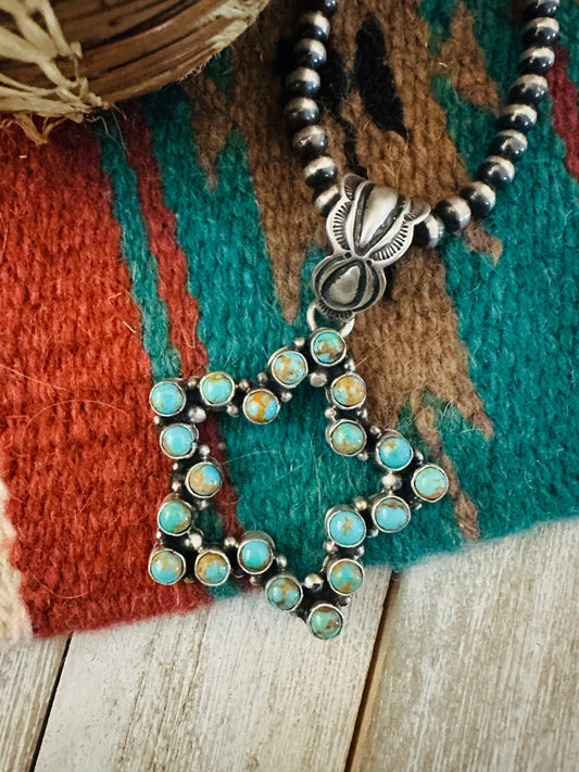 Navajo Turquoise and Sterling Silver Star Pendant