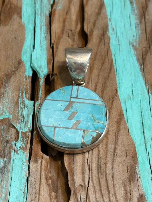 Navajo Turquoise #8 Circle Pendant