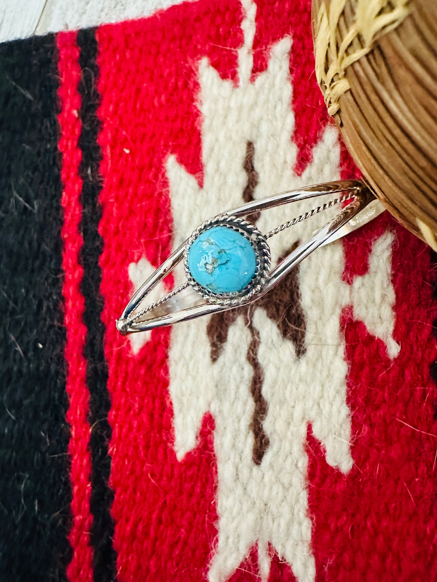 Navajo Sterling Silver & Turquoise Cuff Bracelet