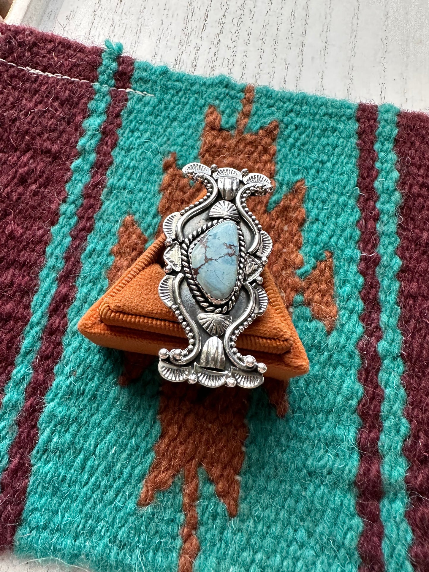 Nizhoni Beautiful Sterling Silver & Golden Hills Turquoise Adjustable Ring