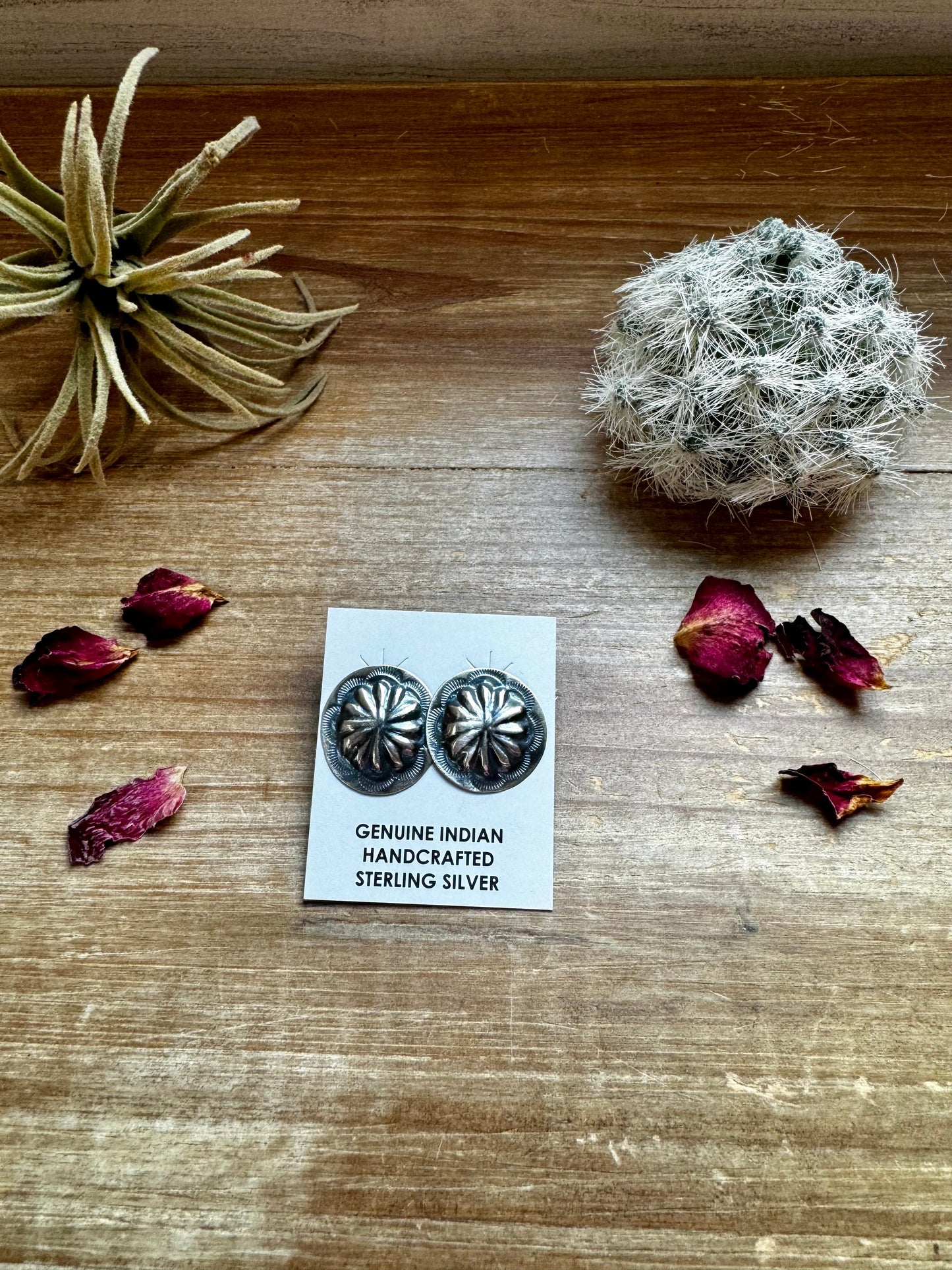 Smaller Round Sterling silver stud earrings