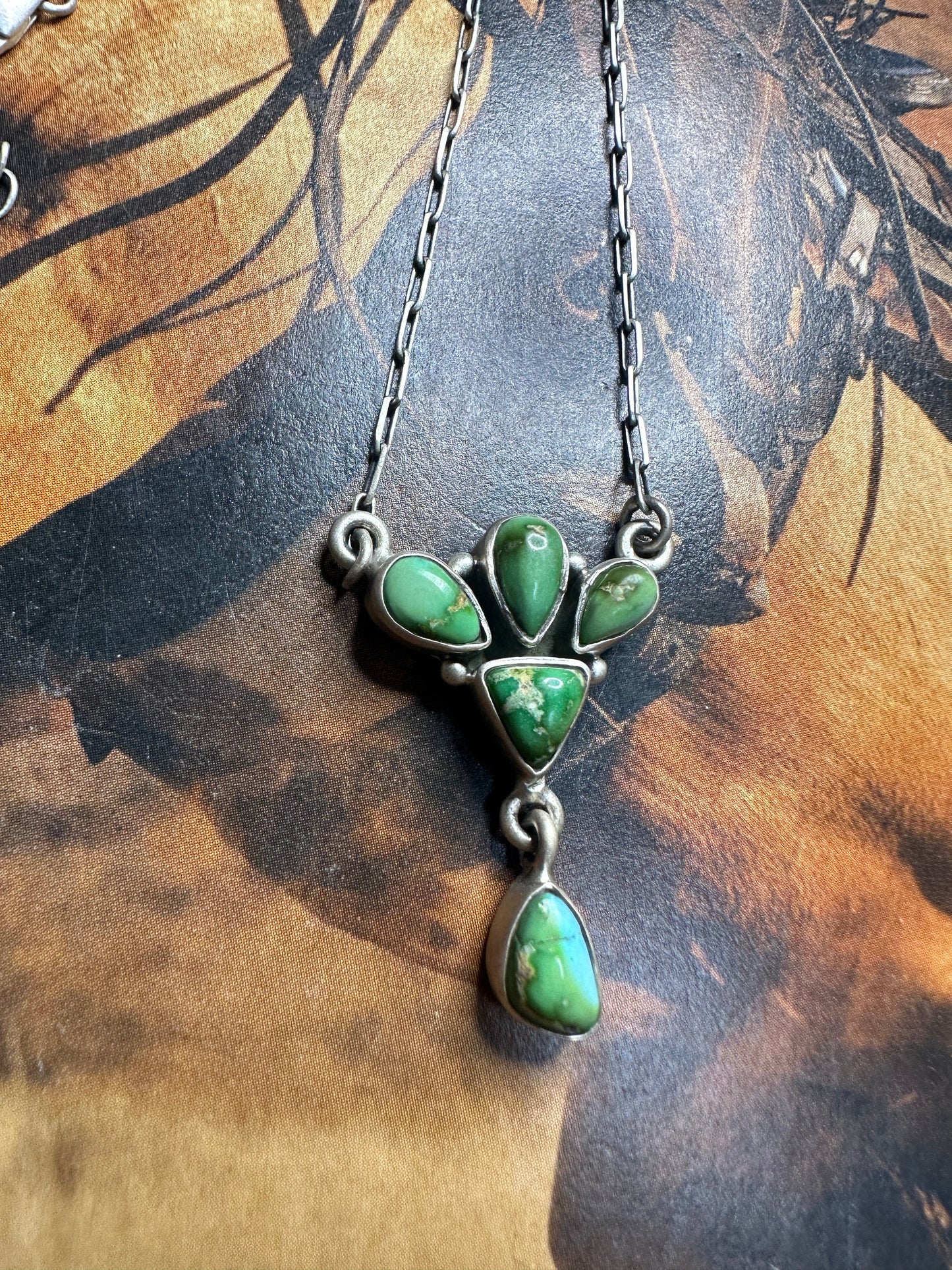 Handmade Sterling Silver Sonoran Mountain Turquoise Necklace