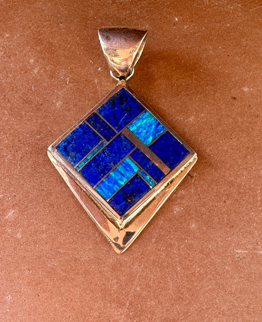 Navajo Lapis, Turquoise Pendant