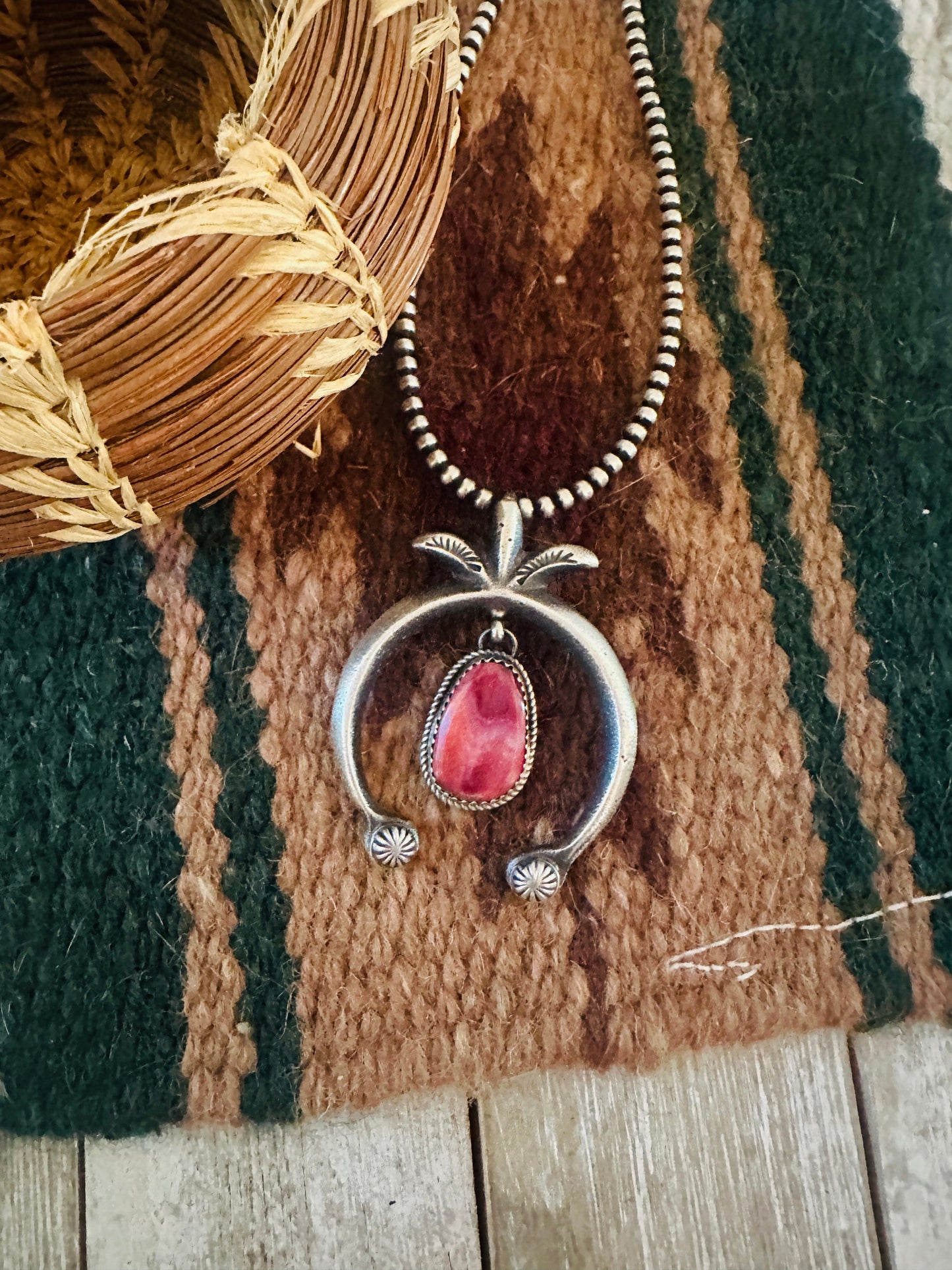Navajo Sterling Silver & Purple Spiny Naja Pendant by Martha Cayatineto