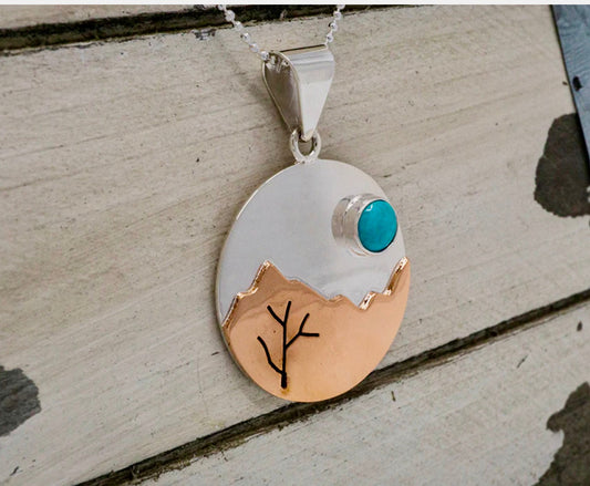 Copper Sunrise Pendant Necklace