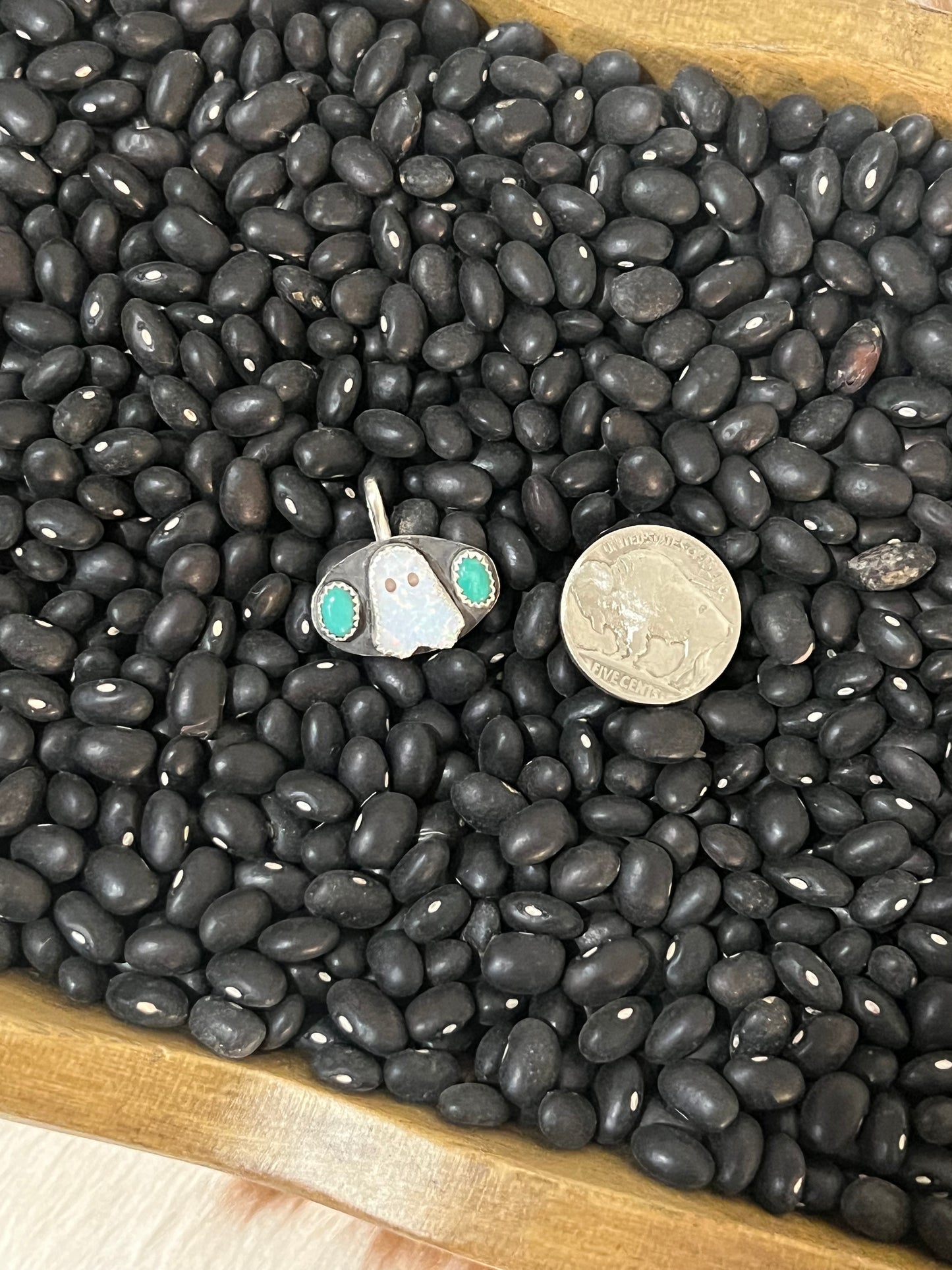 Ghost and Turquoise Pendant