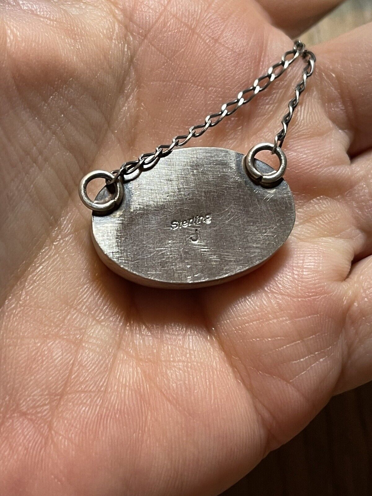 Navajo Sterling Silver & Pink Dream Mojave Oval Necklace