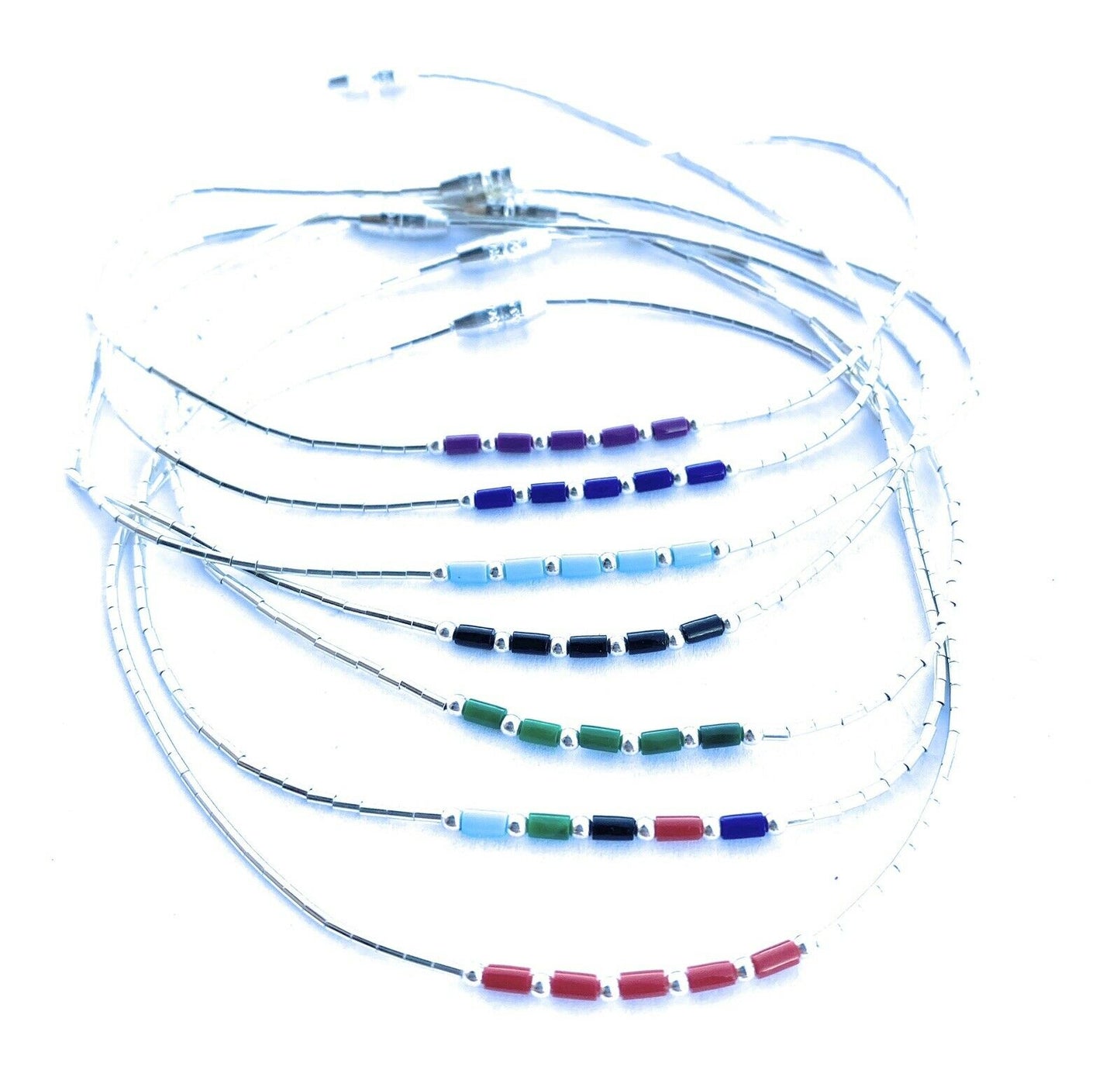 Handmade Sterling Silver Liquid Silver Anklets