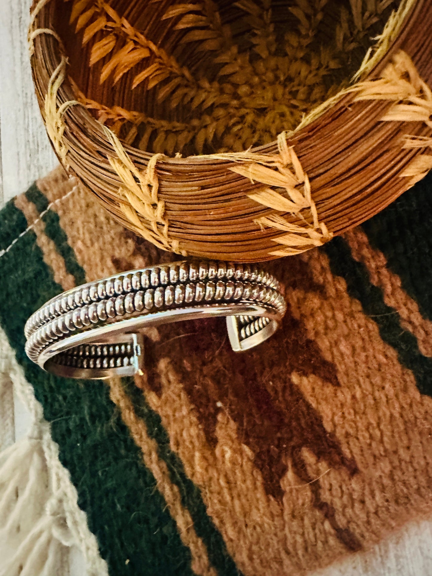 Navajo Twisted Sterling Silver Cuff Bracelet