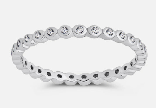 Sterling Silver Full Eternity Stacking Band Ring