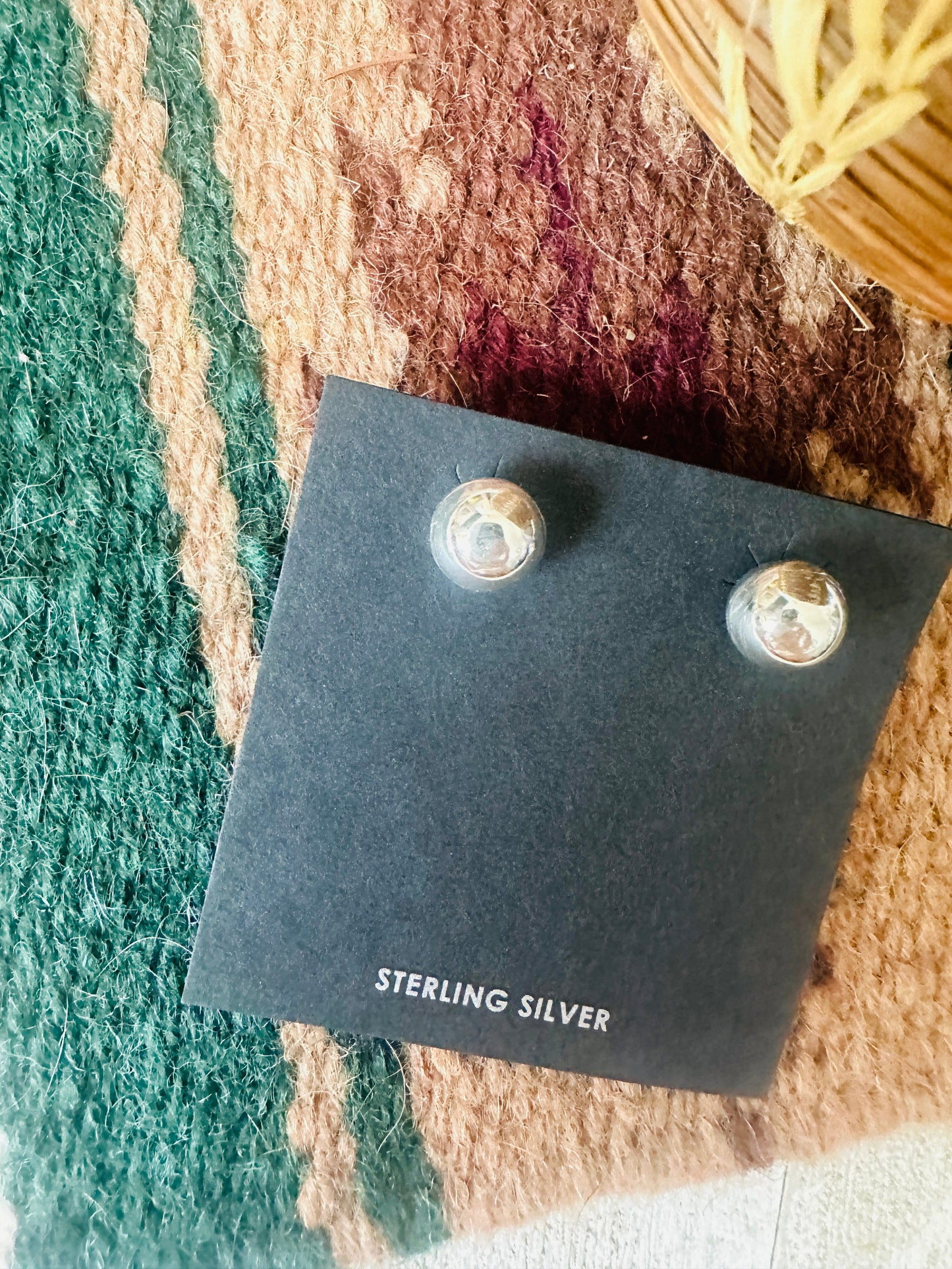 Navajo 8mm Sterling Silver Ball Stud Earrings