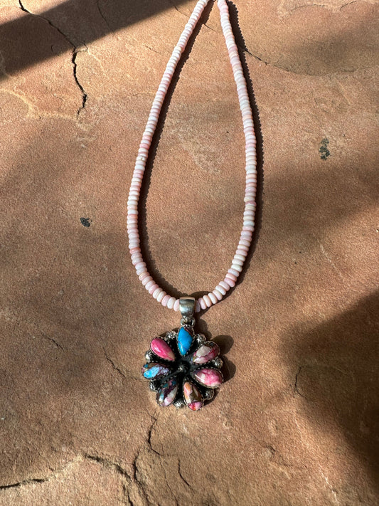 Handmade Pink Dream Mojave & Sterling Silver Pendant