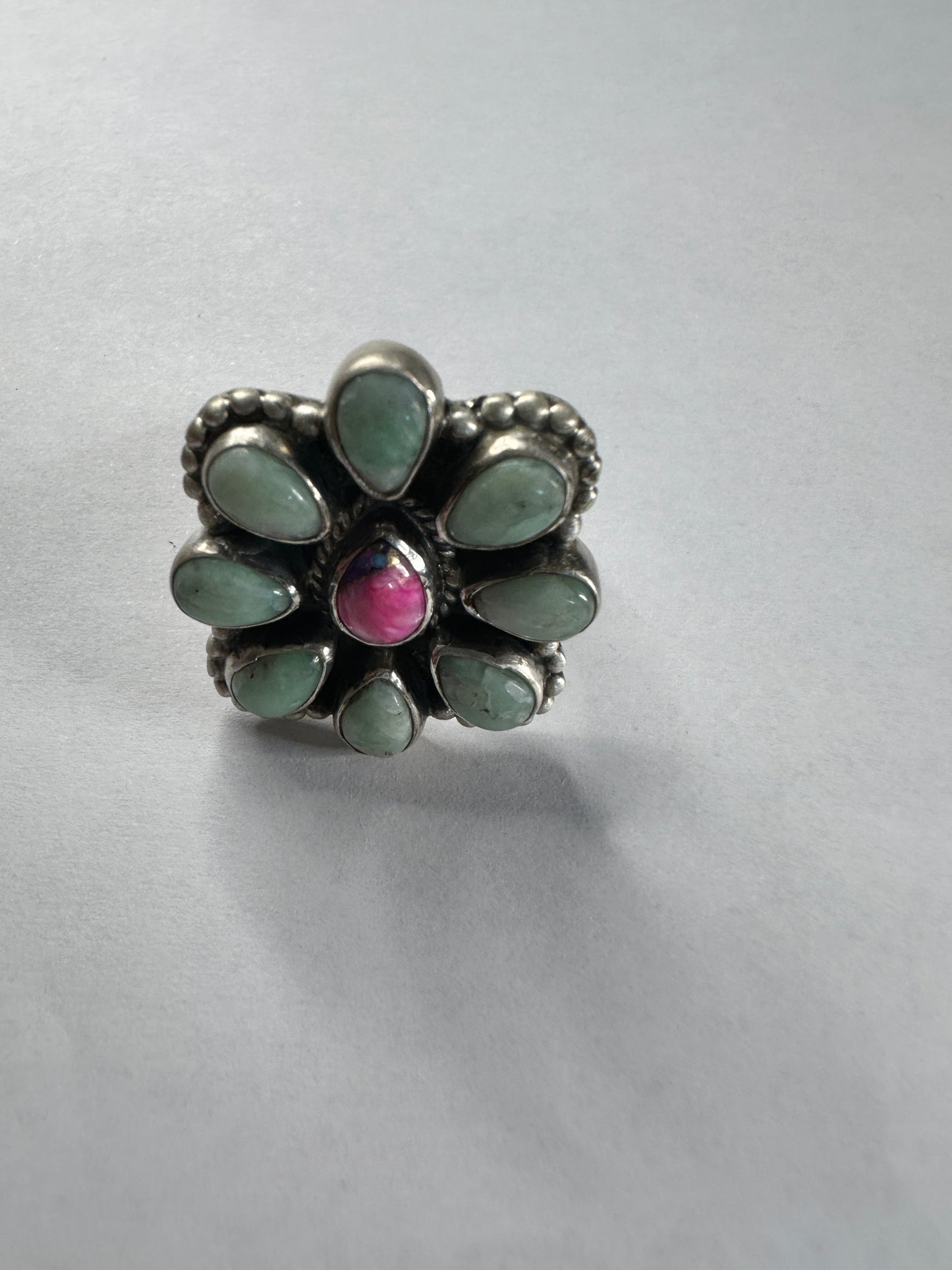 Handmade Sterling Silver, Pink Dream & Paloma Adjustable Ring