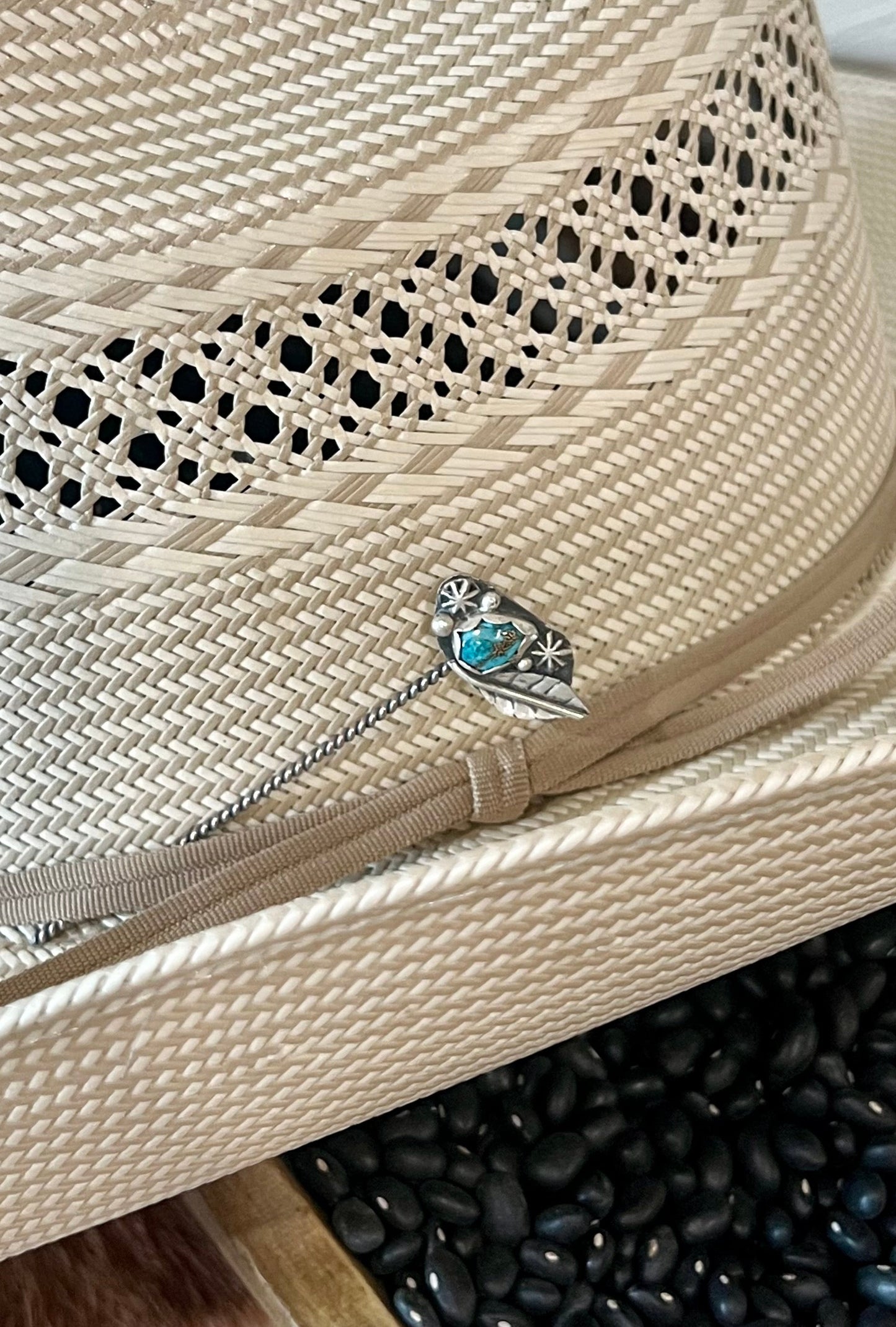 Feather and Turquoise hat pick