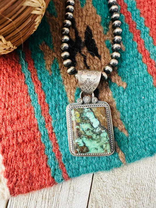 Navajo Variscite & Sterling Silver Pendant