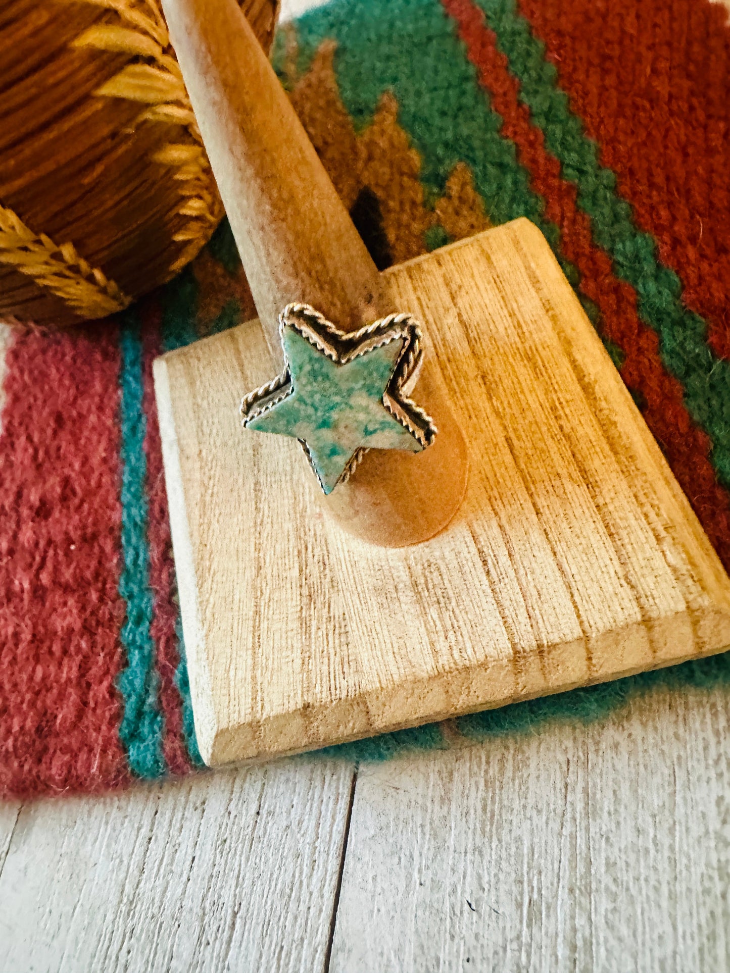 Navajo Sterling Silver & Turquoise Star Ring