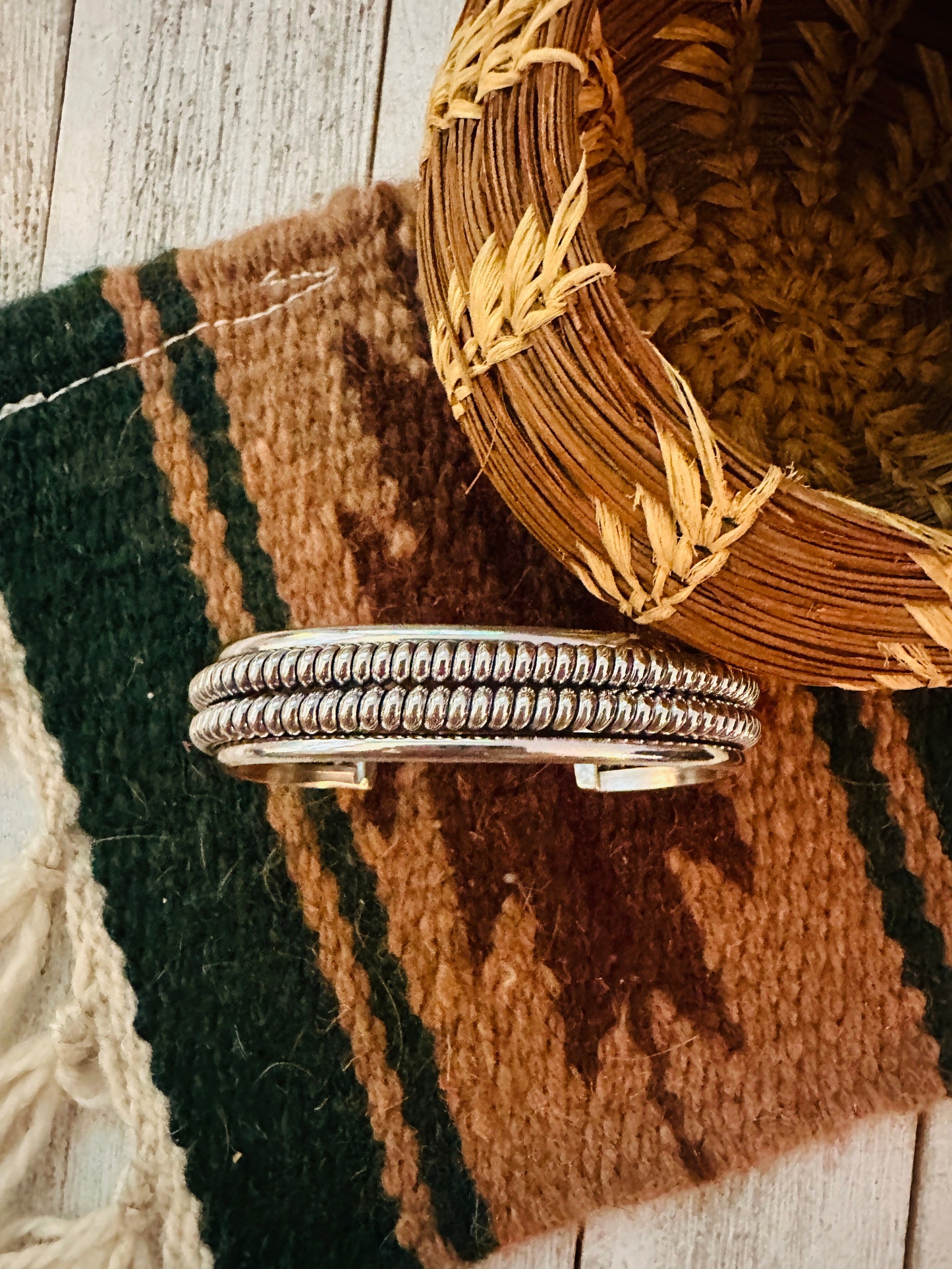 Navajo Twisted Sterling Silver Cuff Bracelet