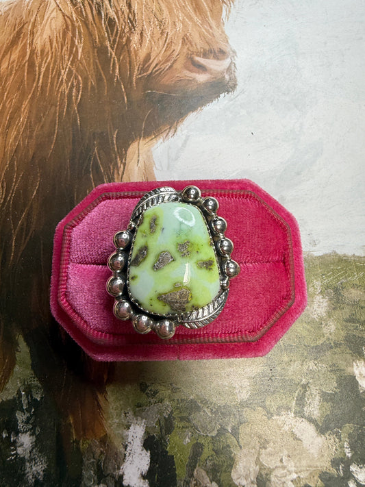 Handmade Palomino Turquoise & Sterling Adjustable Ring