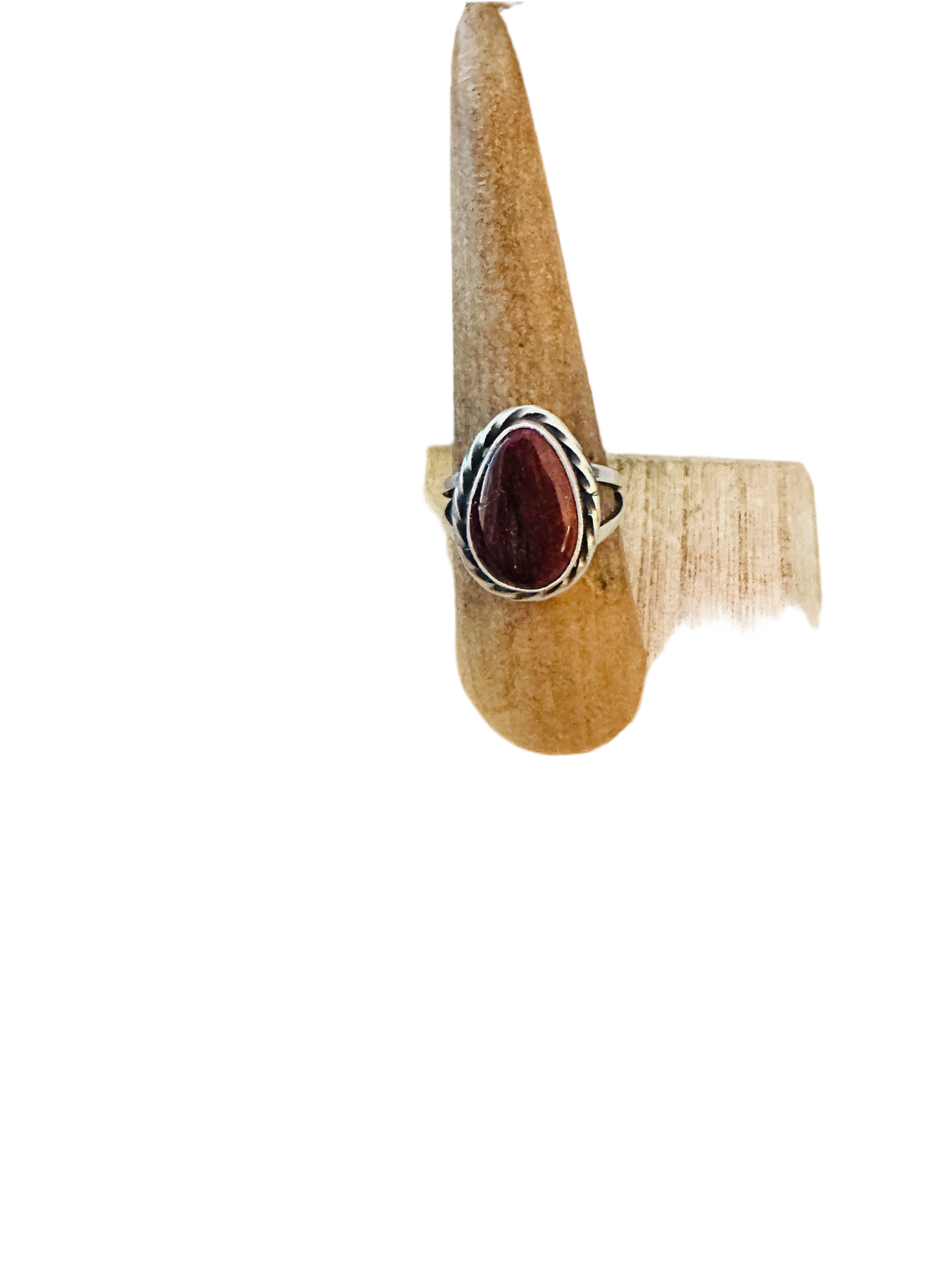 Navajo Purple Spiny Oyster & Sterling Silver Teardrop Ring Size 7