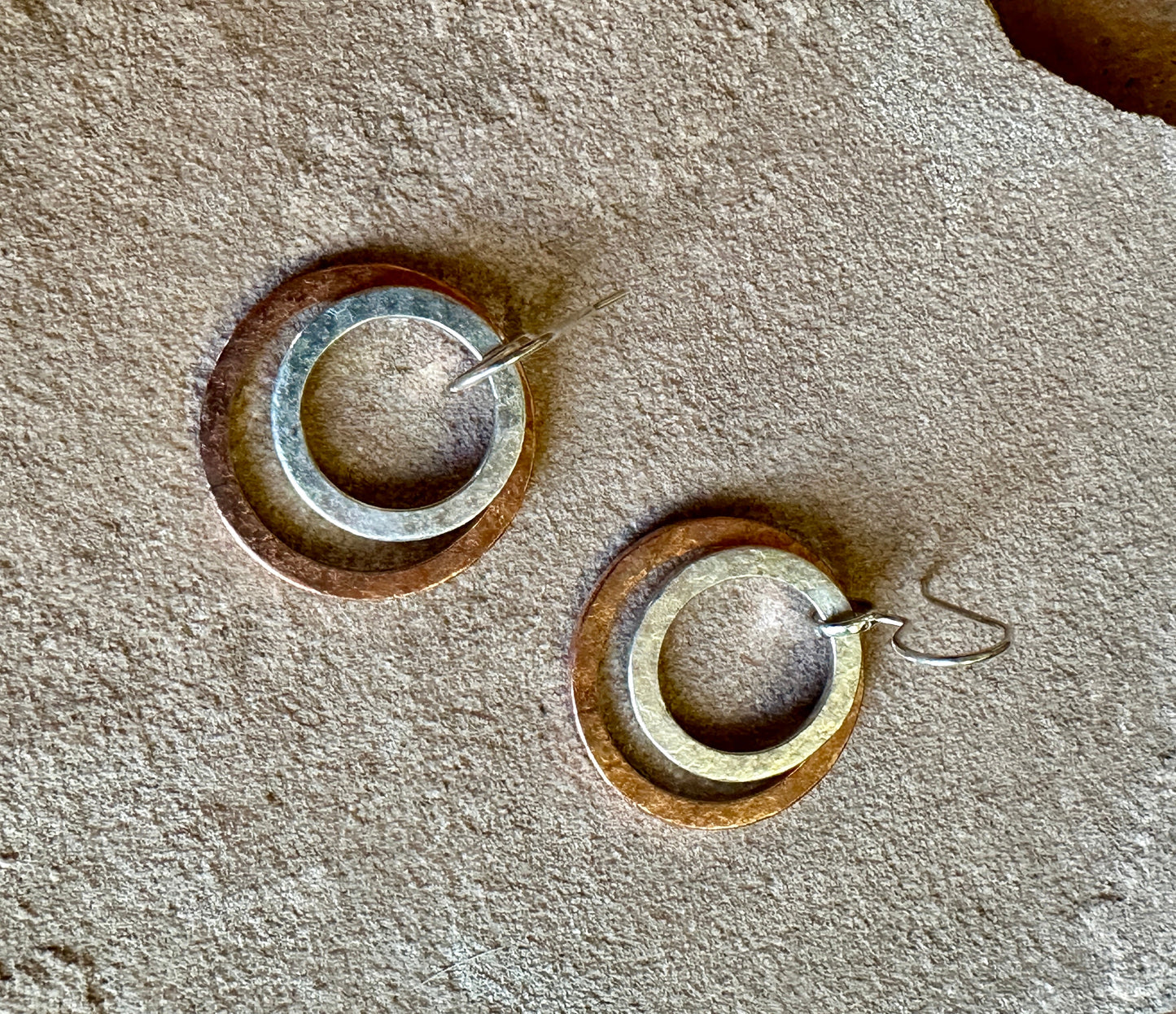 Copper & Silver Rings Earrings
