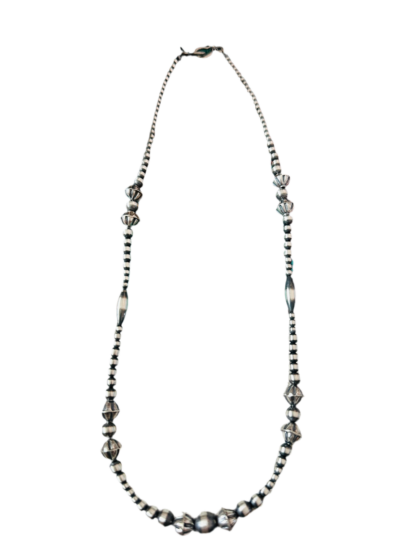 Navajo Sterling Silver Pearl Beaded Necklace