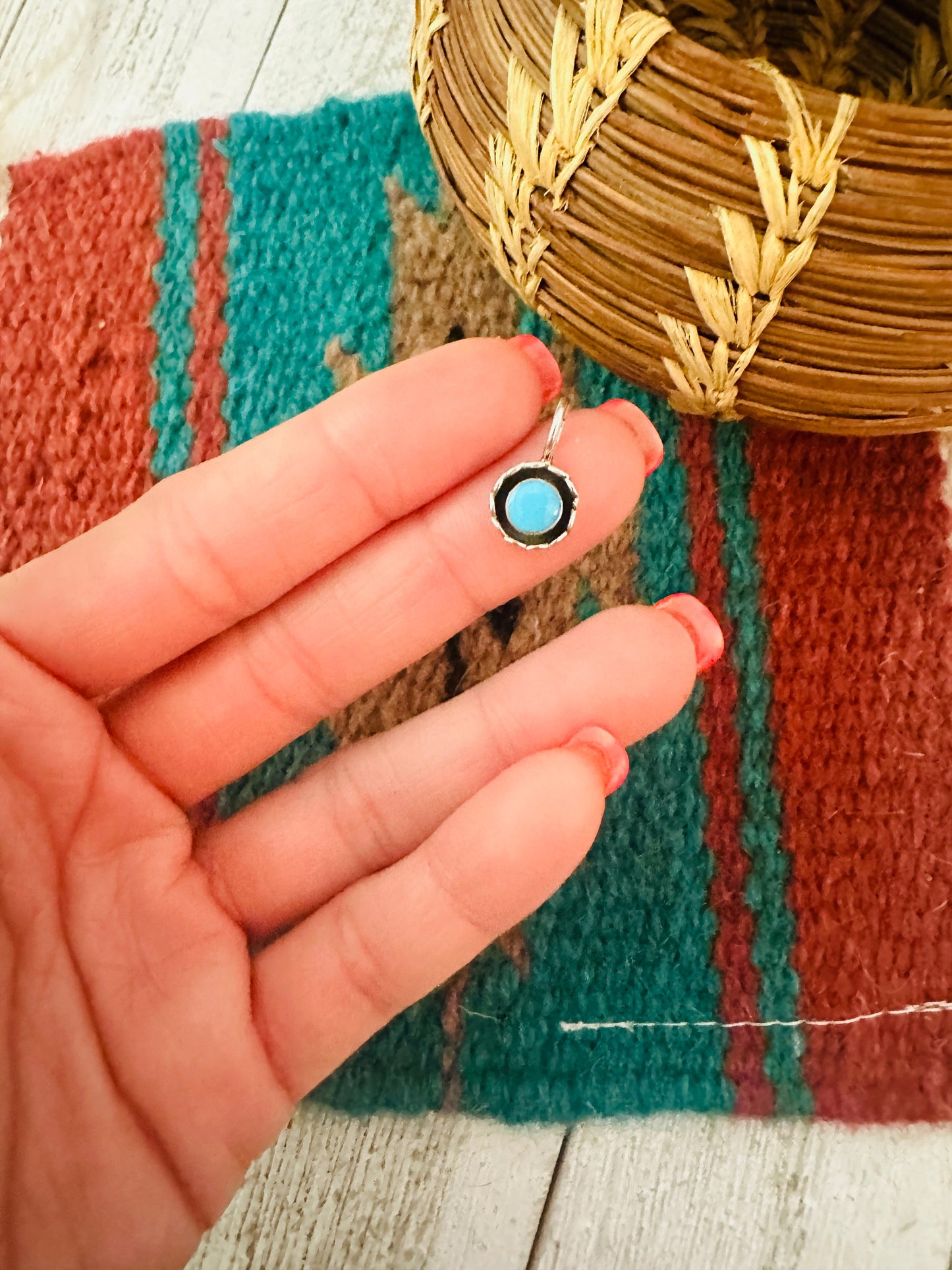 Navajo Sterling Silver & Turquoise Mini Pendant